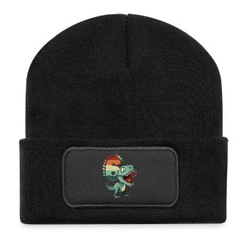 T-Rex Tyrannosaurus 6 Jahre 6. Geburtstag Geschenk - Recycelte Patch Beanie - Schwarz - Vorne