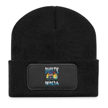 Diabetic ninja - Recycelte Patch Beanie - Schwarz - Vorne