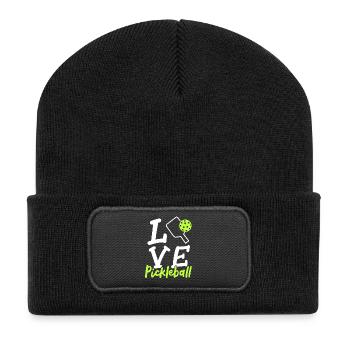 Pickleball Spieler Pickleball Liebhaber - Recycelte Patch Beanie - Schwarz - Vorne