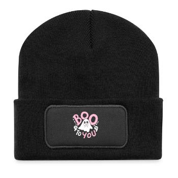 Geist Halloweenkostüm - Recycelte Patch Beanie - Schwarz - Vorne
