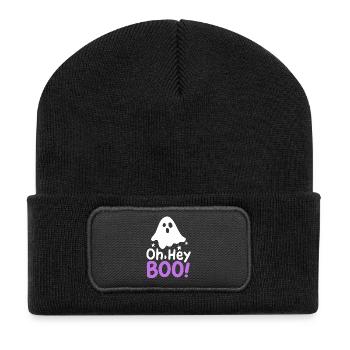 Geist Halloween Kostüm - Recycelte Patch Beanie - Schwarz - Vorne