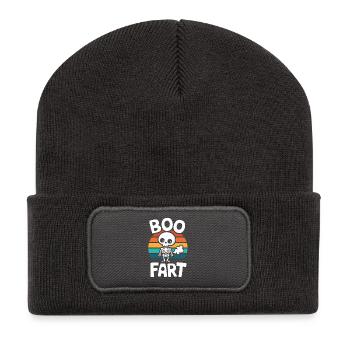 Farting Skeleton – Funny Halloween - Recycled Patch Beanie - dark grey - Front