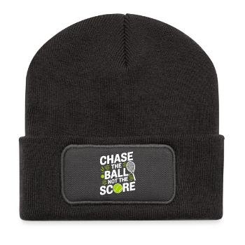 Courir après le ballon, pas les points - Beanie recyclé à patch - charbon - Devant