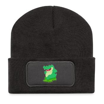 Crocodile Jogger Jogging Sport - Beanie recyclé à patch - charbon - Devant