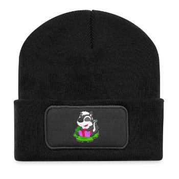 Stinktier Weihnachten Paket - Recycelte Patch Beanie - Schwarz - Vorne