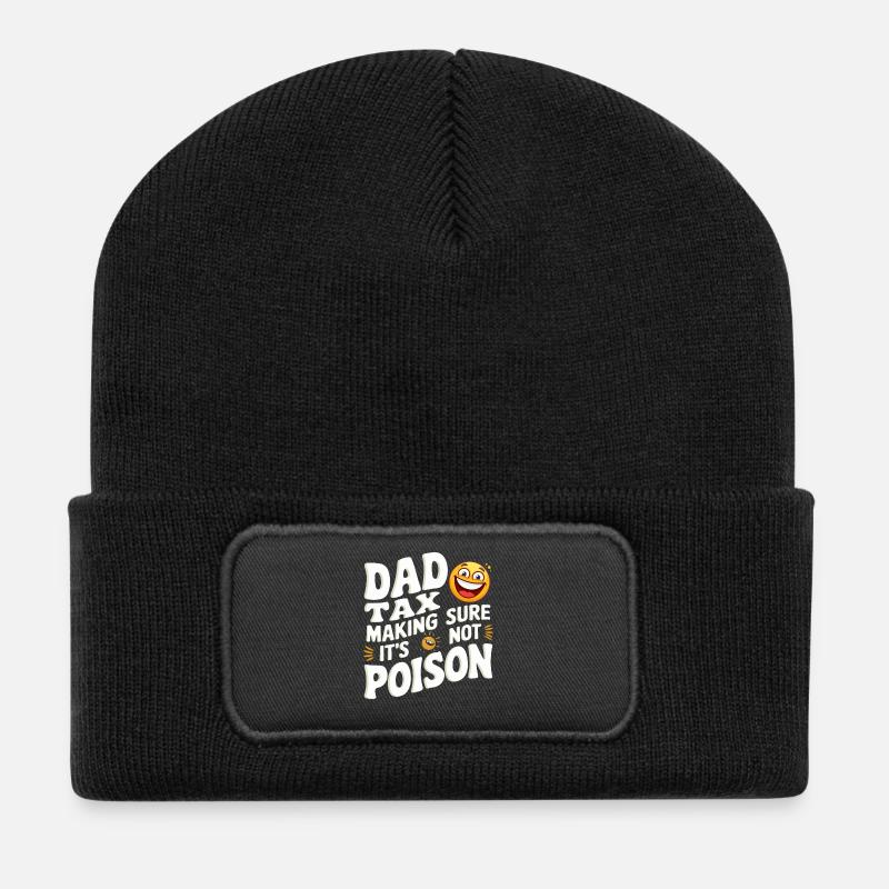 Dad Tax Poison Joke - Recycelte Patch Beanie - Schwarz