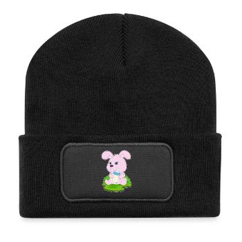 Bunny Lait de biberon - Beanie recyclé à patch - noir - Devant