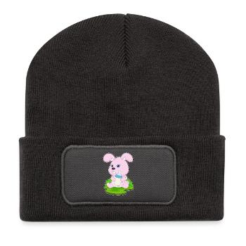 Bunny Lait de biberon - Beanie recyclé à patch - charbon - Devant