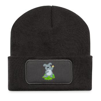 Étoile de lapin - Beanie recyclé à patch - charbon - Devant