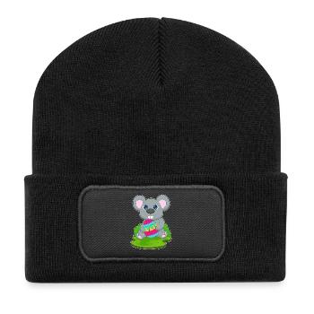 Mouse Easter Easter Egg - Recycled Patch Beanie - black - Front