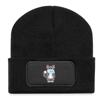 Poisson-chat - Beanie recyclé à patch - noir - Devant