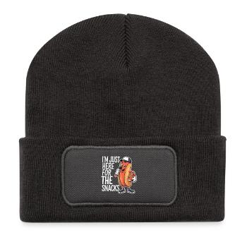 Football - Lustig I'm just here for the snacks - Recycelte Patch Beanie - Dunkelgrau - Vorne