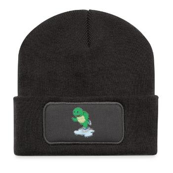 Patins à glace tortue - Beanie recyclé à patch - charbon - Devant