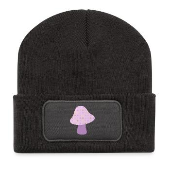 Mushroom Autumn Dots Autumn Woodland Nursery - Recycled Patch Beanie - dark grey - Front