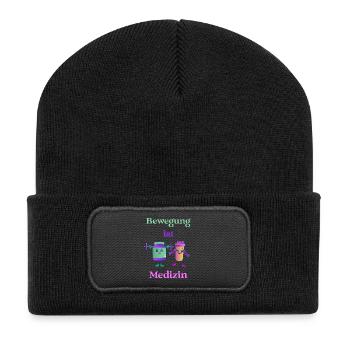 Exercise is medicine - Stay fit, stay healthy - Recycled Patch Beanie - black - Front