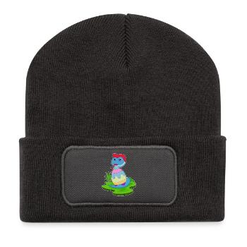 Oeuf de Pâques Serpent - Beanie recyclé à patch - charbon - Devant