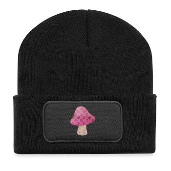 Champignon Automne Conte de fées Points Woodland Pépinière - Beanie recyclé à patch - noir - Devant