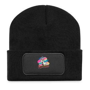 Capricorn Horoscope Astrology Sign Vintage Design. - Recycled Patch Beanie - black - Front