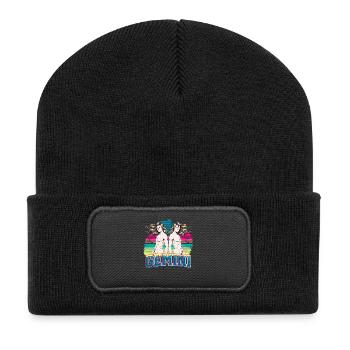 Gemini Horoscope Astrology Twins Sign Vintage. - Recycled Patch Beanie - black - Front