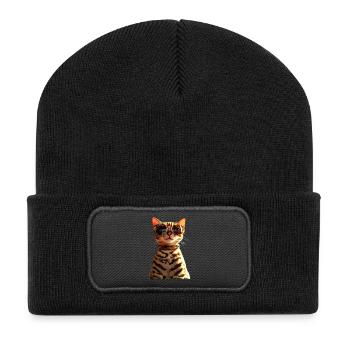 Bengal Cat Leopard Cat Leopardette Bengal Cats - Recycled Patch Beanie - black - Front