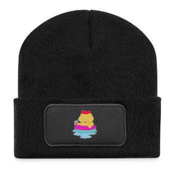 Été de nage dans la nage des grenouilles - Beanie recyclé à patch - noir - Devant