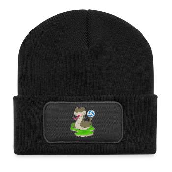 Schlange Volleyballspieler Volleyball - Recycelte Patch Beanie - Schwarz - Vorne