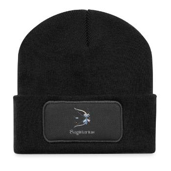 Elegant Sagittarius Zodiac Watercolor Gift - Recycled Patch Beanie - black - Front