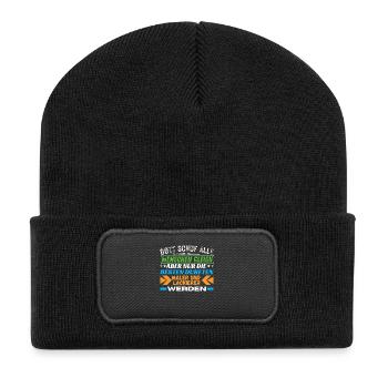 Gott schuf alle, doch die Besten malen - Recycelte Patch Beanie - Schwarz - Vorne