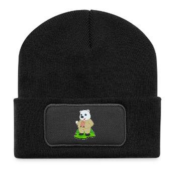 Costume de mariage Polar Bear Groom - Beanie recyclé à patch - noir - Devant