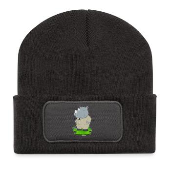 Nashorn Bräutigam Anzug Hochzeit - Recycelte Patch Beanie - Dunkelgrau - Vorne