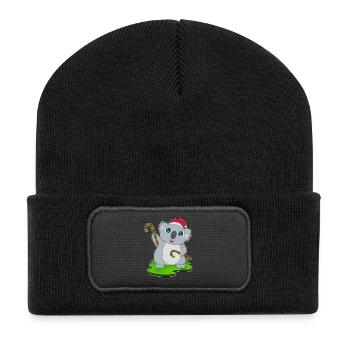 Canne de Noël Koala - Beanie recyclé à patch - noir - Devant