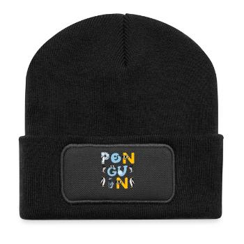 Penguin Friends Playful Typography - Recycled Patch Beanie - black - Front
