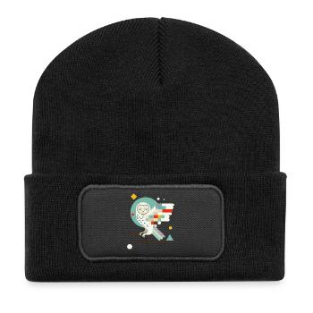 Geometric Owl – Modern Colorful Animal Illustration - Recycled Patch Beanie - black - Front