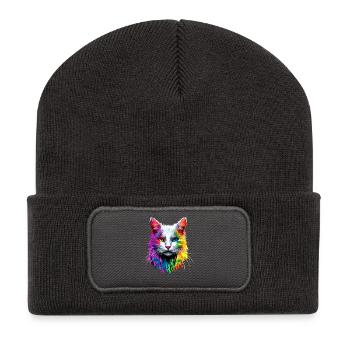 Chat Angora Blanc Chat Angora Chats Angora Mignons - Beanie recyclé à patch - charbon - Devant