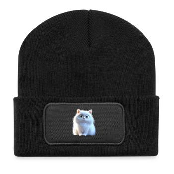 Chat Angora Blanc Chat Angora Chats Angora Mignons - Beanie recyclé à patch - noir - Devant