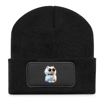 Chat Angora Blanc Chat Angora Chats Angora Mignons - Beanie recyclé à patch - noir - Devant