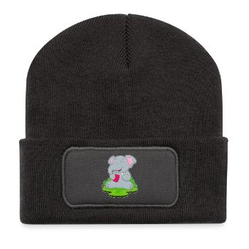 Chips de pommes de terre éléphant - Beanie recyclé à patch - charbon - Devant