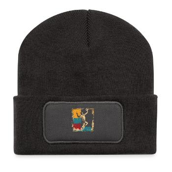 Volleyballer 90er Look - Recycelte Patch Beanie - Dunkelgrau - Vorne