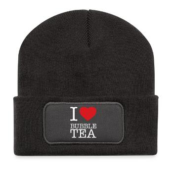 J’ADORE LE THÉ À BULLES - Beanie recyclé à patch - charbon - Devant