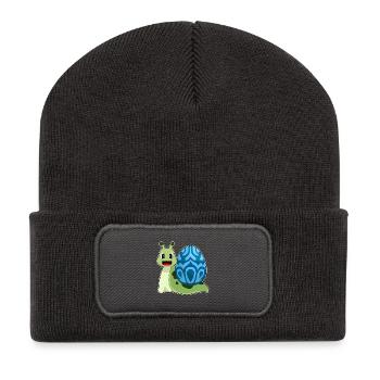 Oeuf de Pâques escargot - Beanie recyclé à patch - charbon - Devant