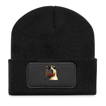 Capybara Be Capy Wasserschwein Lustiges Capybara - Recycelte Patch Beanie - Schwarz - Vorne