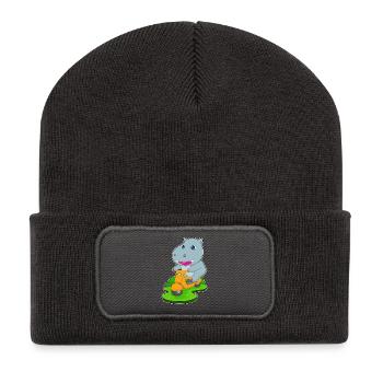 Hippo Scooter - Recycled Patch Beanie - dark grey - Front