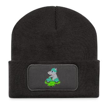 Trottinette Rhino - Beanie recyclé à patch - charbon - Devant