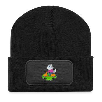 Trottinette Wolf - Beanie recyclé à patch - noir - Devant