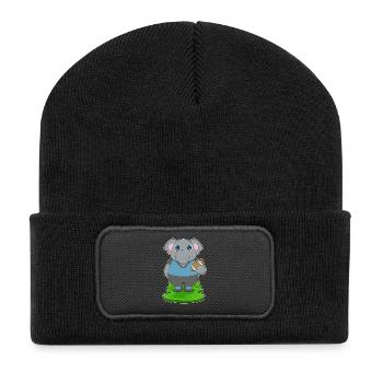 Elephant American Football Sport - Recycled Patch Beanie - black - Front