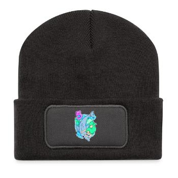 5th Birthday Motif Dolphin - 5 years - Recycled Patch Beanie - dark grey - Front