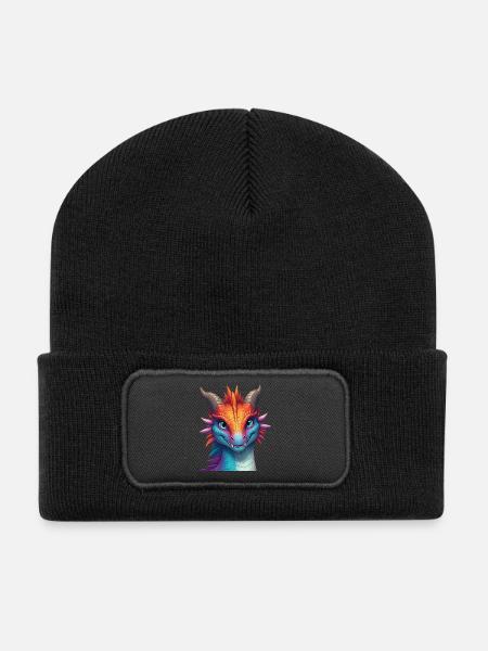 Lebendiger Arkaner Drache - Recycelte Patch Beanie - Schwarz