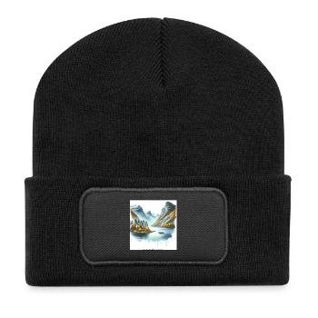 Sognefjord Autumn Scandinavia Norway Natural Wound - Recycled Patch Beanie - black - Front