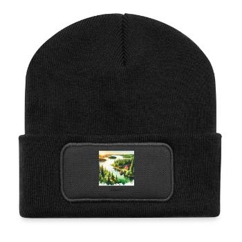 Forêt d’été Rovaniemi Scandinavie Finlande Nature - Beanie recyclé à patch - noir - Devant