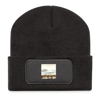 Laponie brumeuse Scandinavie Finlande Automne - Beanie recyclé à patch - charbon - Devant